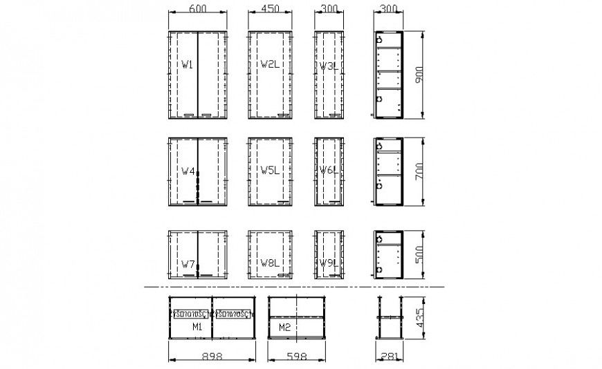 Window units detail elevation 2d view in AutoCAD