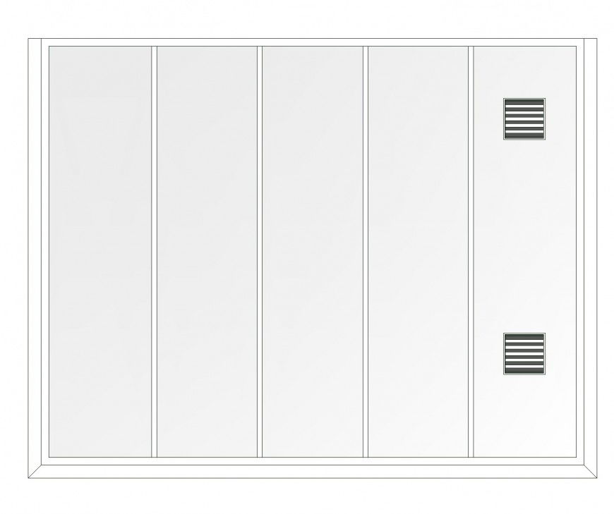 Window with extractor fan elevation layout detail