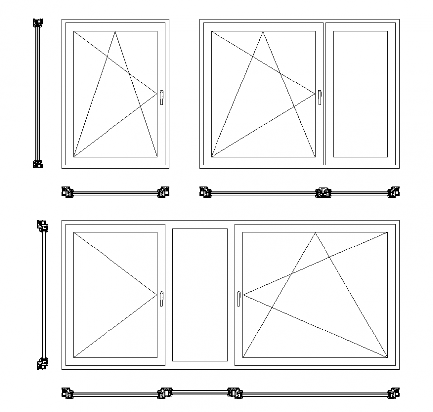 Windows dynamic blocks detail elevation 2d view autocad file