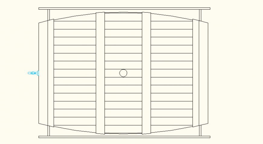 Wine barrel detail plan and elevation autocad file
