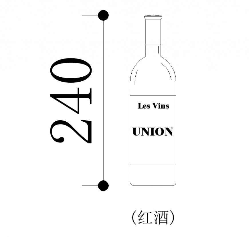 Wine Bottle CAD Blocks Layout in 2D for Interior and Bar Design