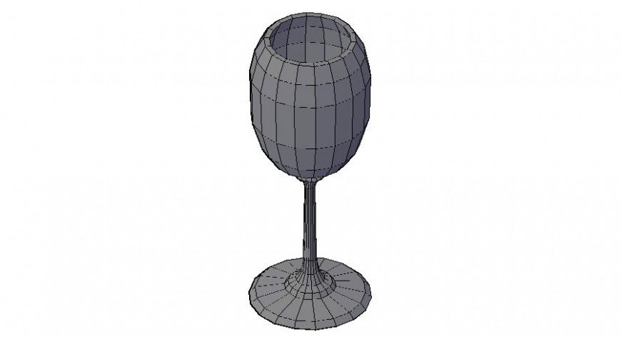 Wine glass detail 3d model layout autocad file