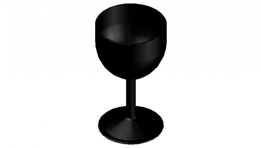 Wine glass detail 3d model layout file in autocad format