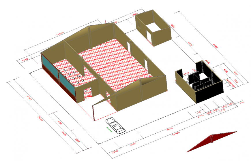 Without Roof House Model Drawing Design