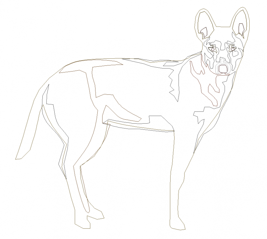 Wolf-dog CAD blocks detail elevation 2d view layout autocad file