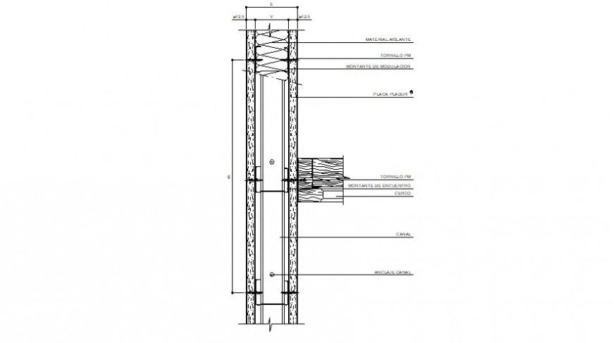 Wood roof frame and constructive structure drawing details dwg file
