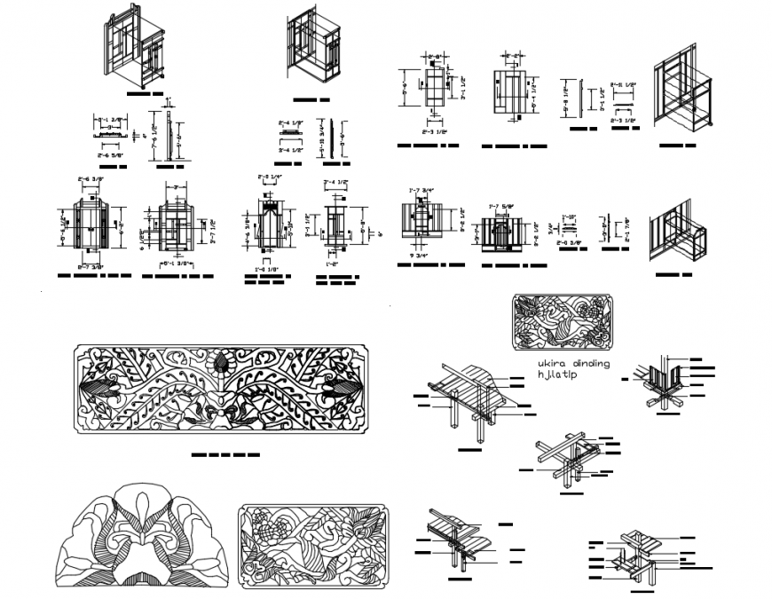 Wood trim door and windows installation and elevation and details cad drawing dwg file
