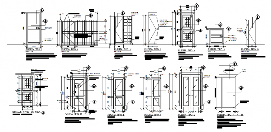 Wooden , glass and aluminum door working dwg in file.