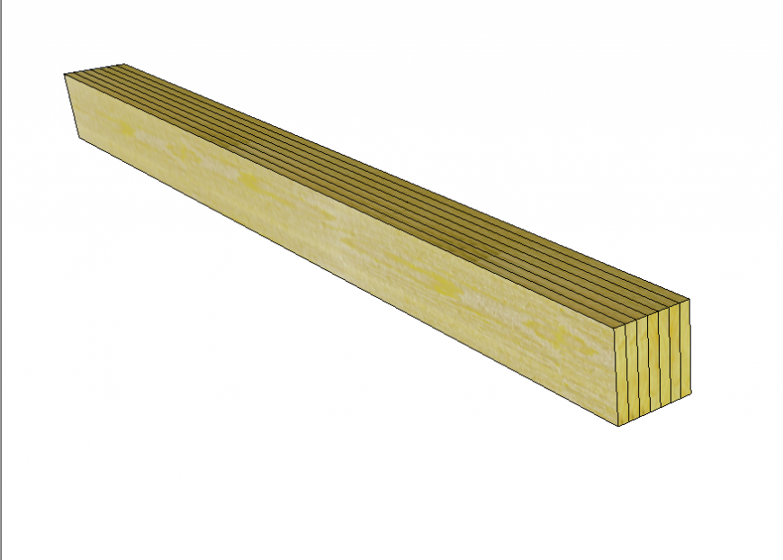 Wooden beam detail elevation layout 3d model SketchUp file