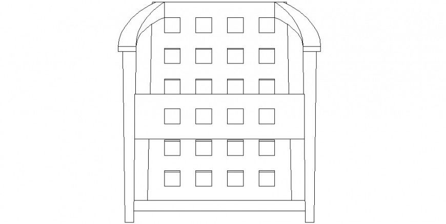 Wooden chair 2d elevation block cad drawing details dwg file
