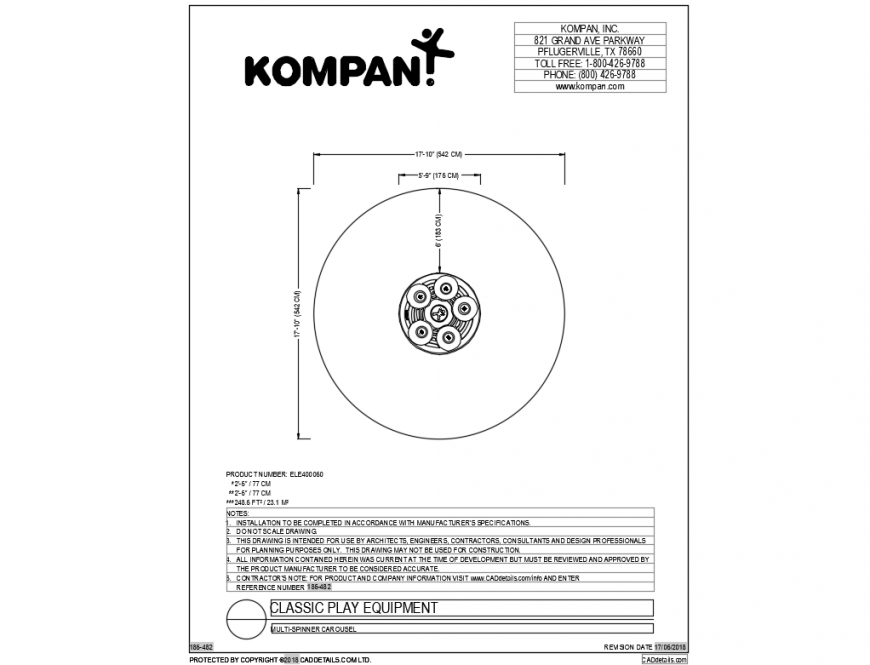 Wooden classical kids play equipment for garden dwg file