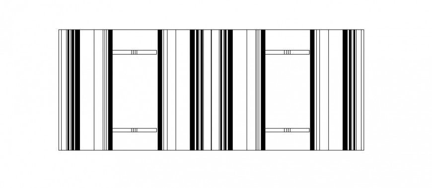 Wooden closet wardrobe elevation cad drawing details dwg file