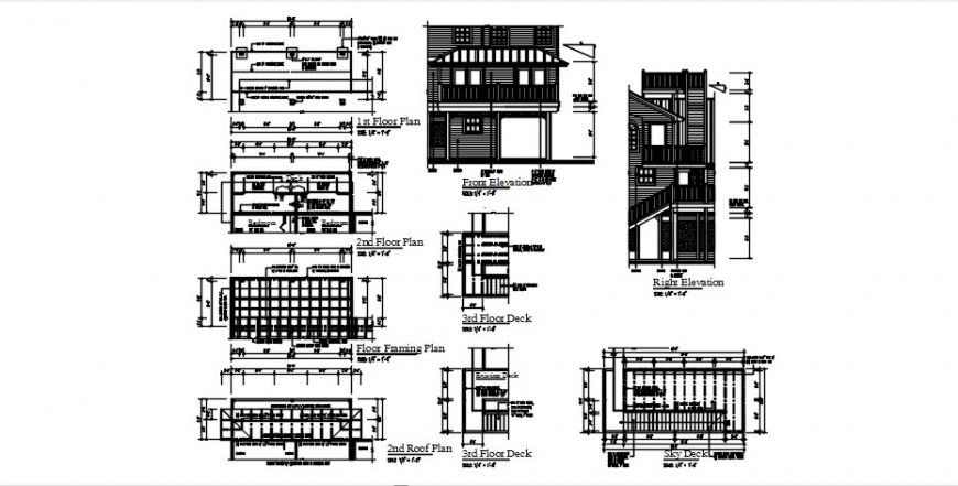 Wooden construction based building sectional detail model