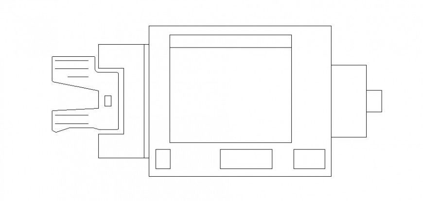 Wooden desk table top view elevation cad drawing details dwg file