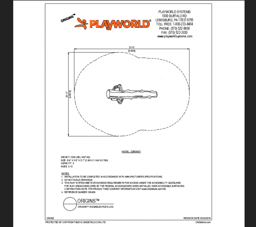 Wooden diggables rock log play area play equipment model details dwg file