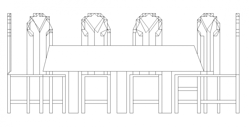 Wooden dining table CAD blocks elevations layout autocad file