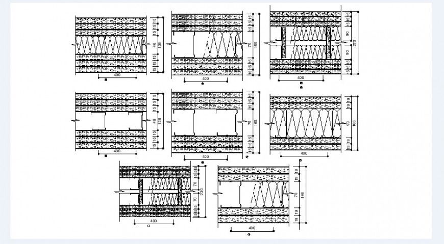 Wooden door couplings and installation details dwg file