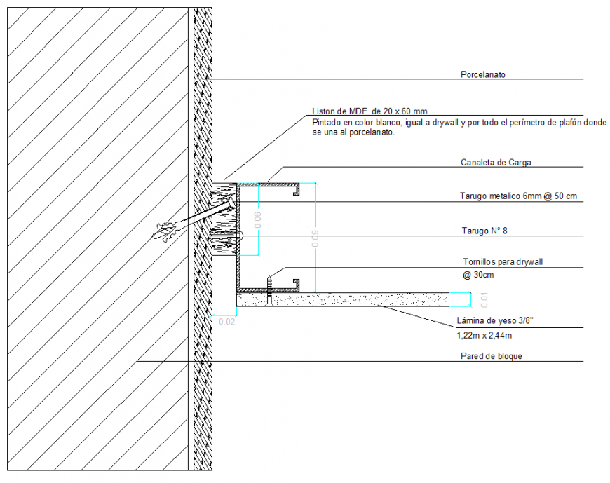 Wooden door lock system section layout file