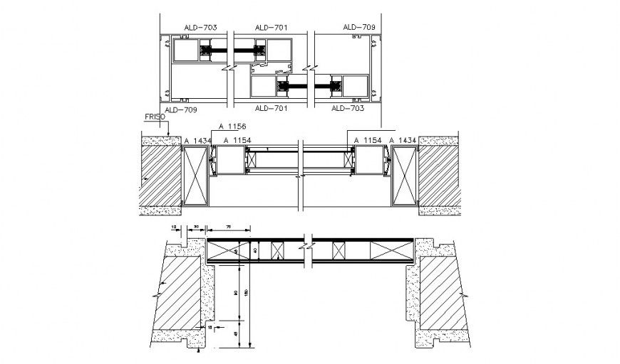 Wooden door openings and installation cad drawing details dwg file