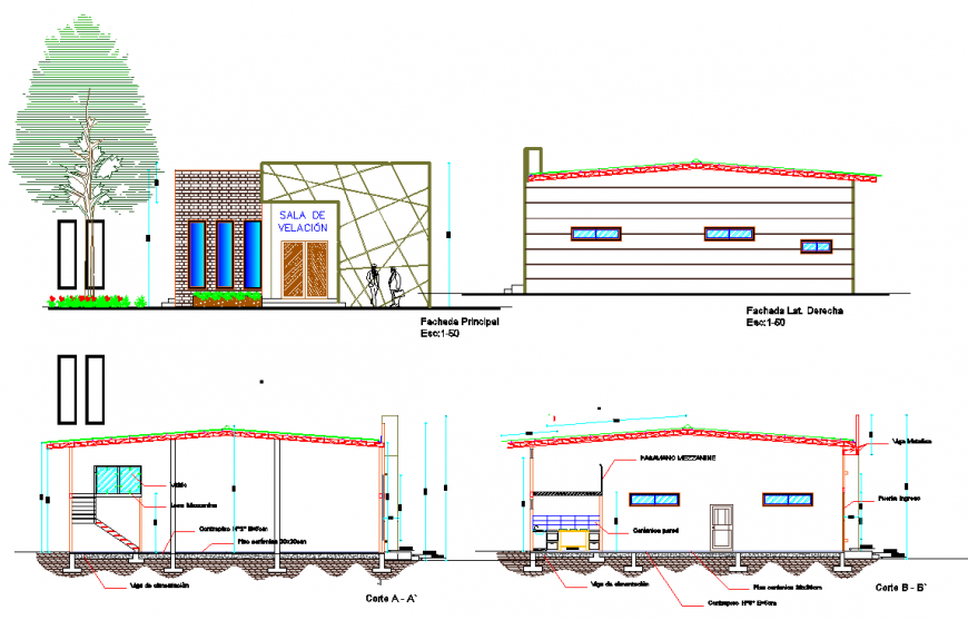 Wooden house elevation detail drawing in dwg AutoCAD file.