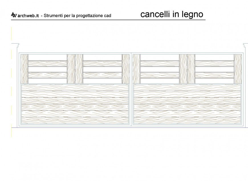 Wooden material door detail dwg file