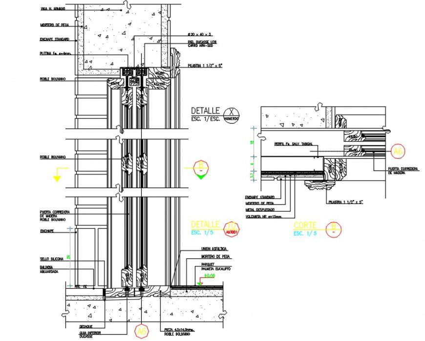 wooden sliding door and window cad file