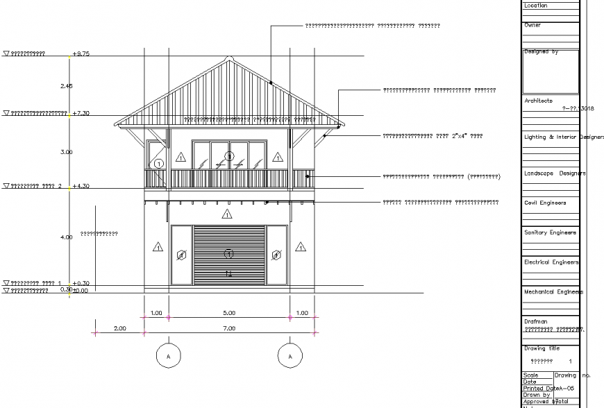 Wooden structure in house detail drawing in dwg file.