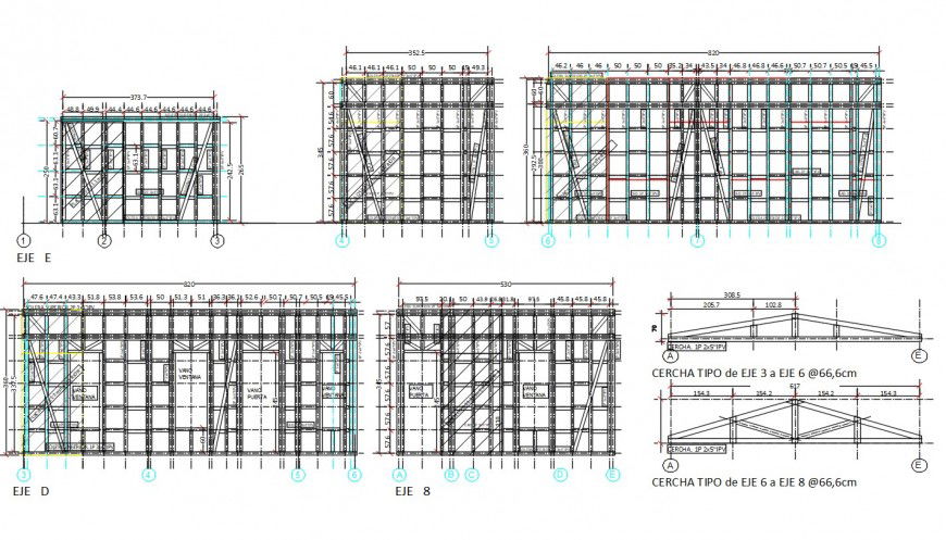 Wooden structured wall and roof section structure drawing details dwg file