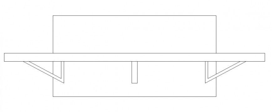 Wooden table downside elevation block cad drawing details dwg file