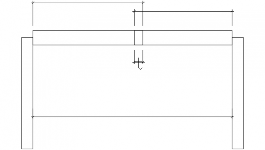 Wooden table simple elevation block drawing details dwg file