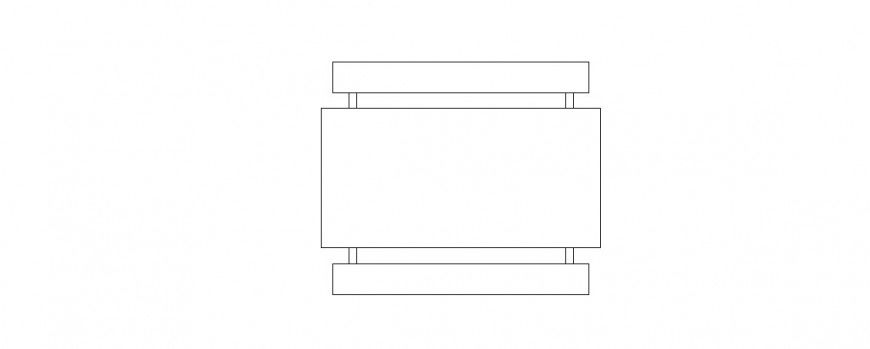 Wooden table with seating desk elevation cad drawing details dwg file