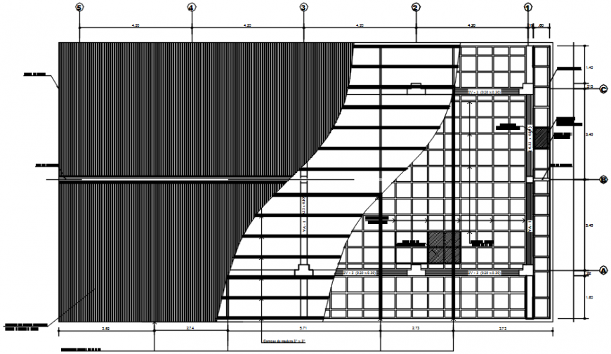 Wooden truss constructive structure drawing details dwg file