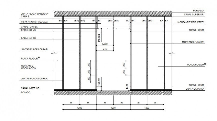 Wooden window section and installation drawing details dwg file