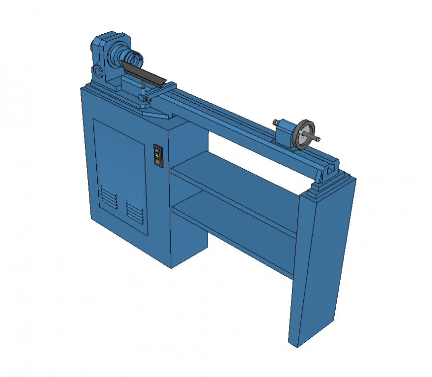 Wooden working machinery CAD block detail 3d elevation Sketchup file