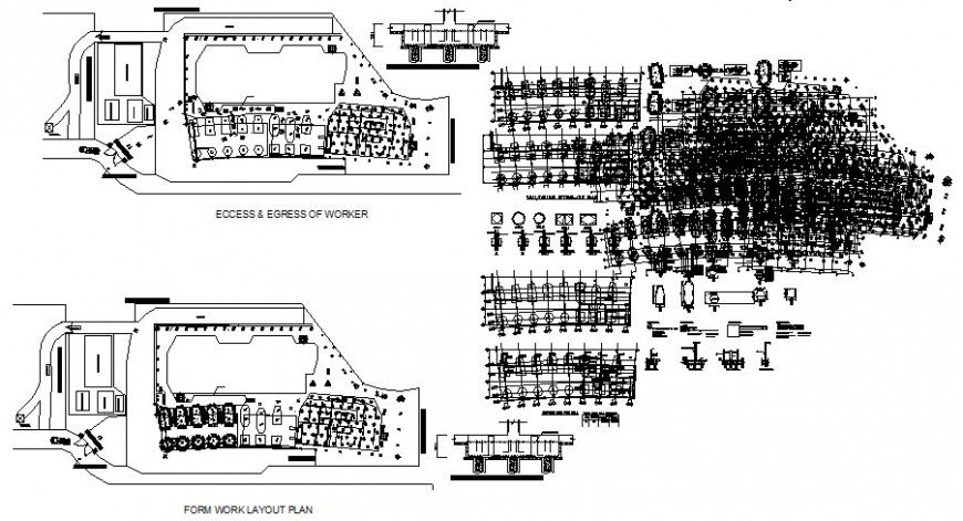 Work layout plan of industrial area drawing in autocad