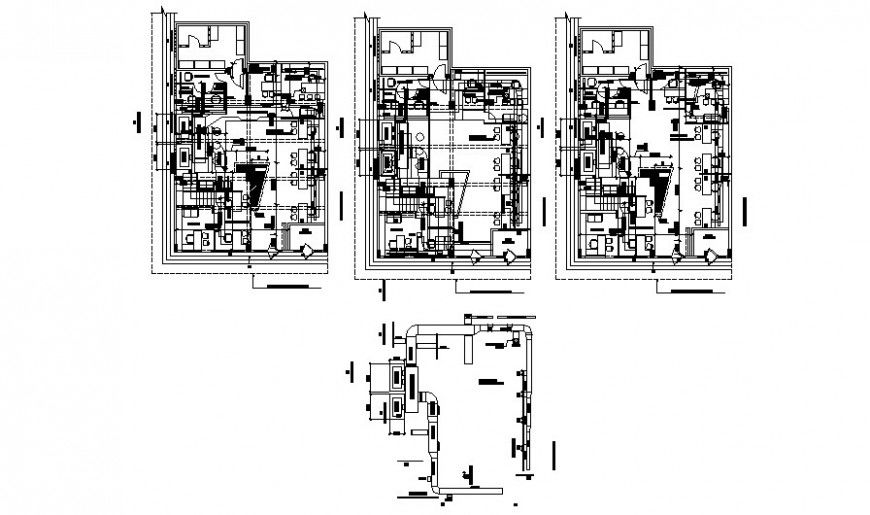 Work plan drawings details office building layout autocad file