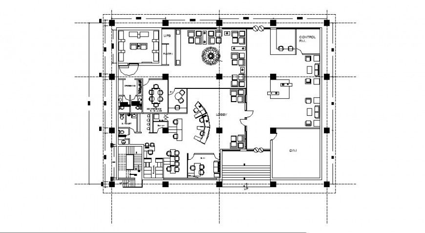 Work plan of office building units 2d drawing in autocad