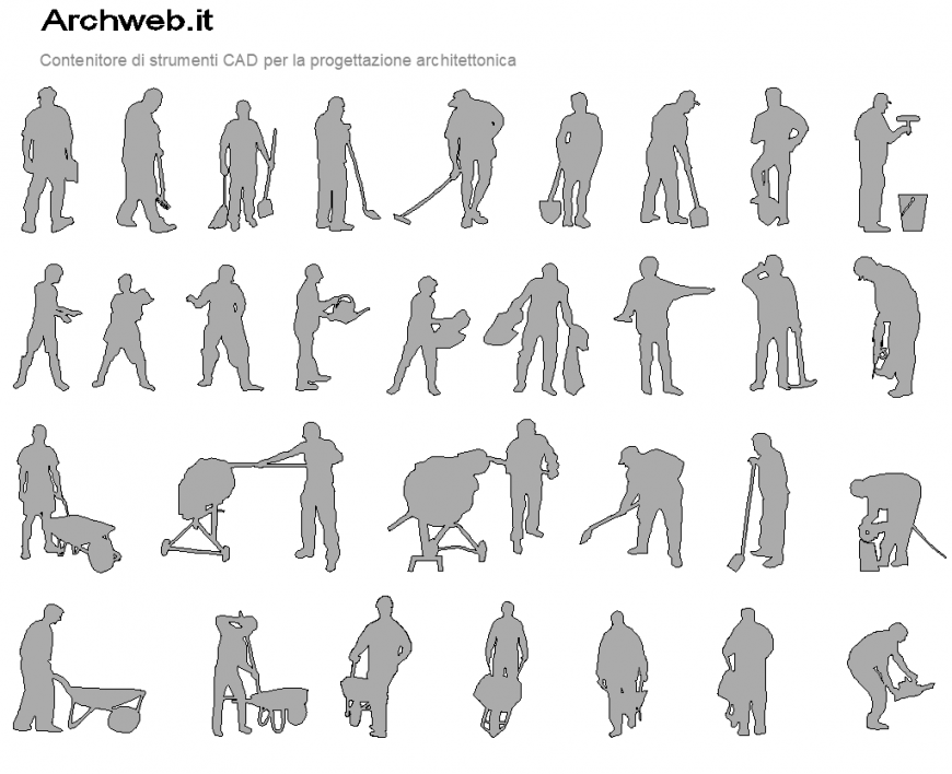 Workers and labors detail elevation layout file