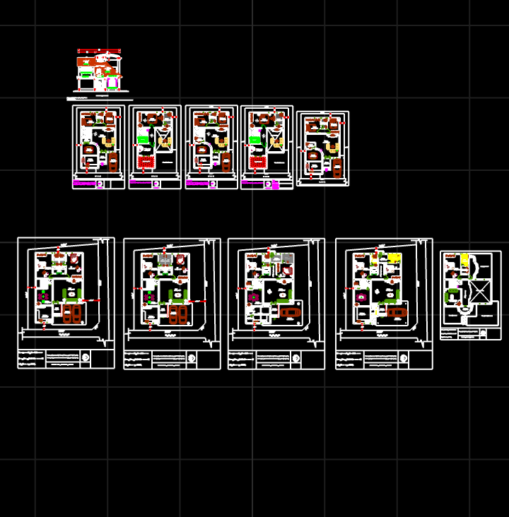 working plan and elevation in 2d cad of a 30x45 plot house