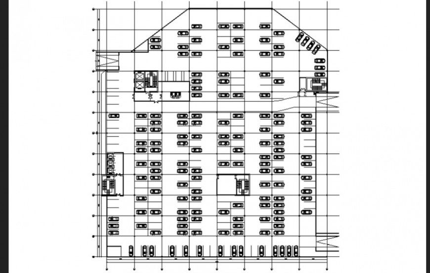 Working commercial parking building plan autocad file