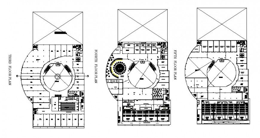 Working detail plan of shopping centre in dwg file.