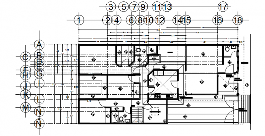 Working drawing of a residential house dwg cad file
