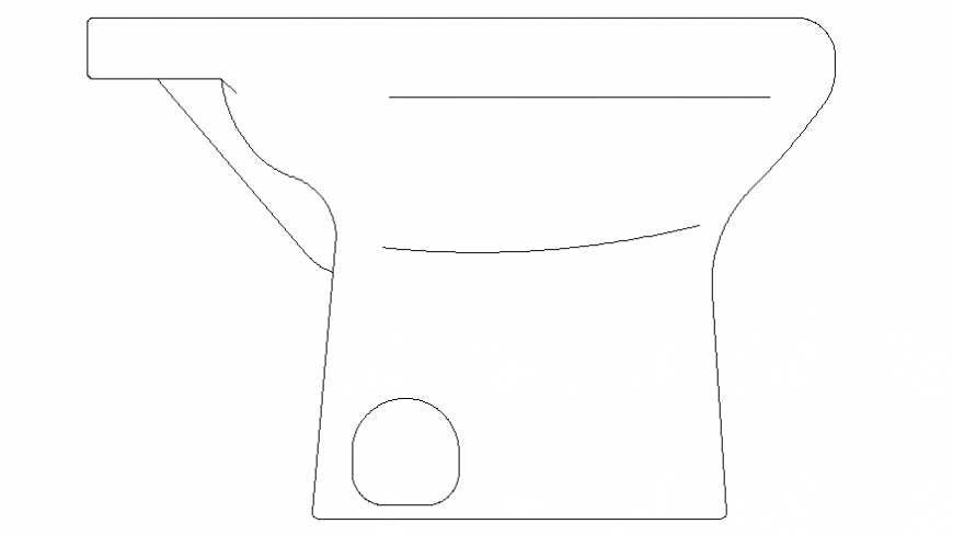 Working drawing of water closet drawing, in dwg dile.