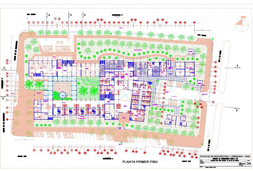 Working Hospital plan detail autocad file
