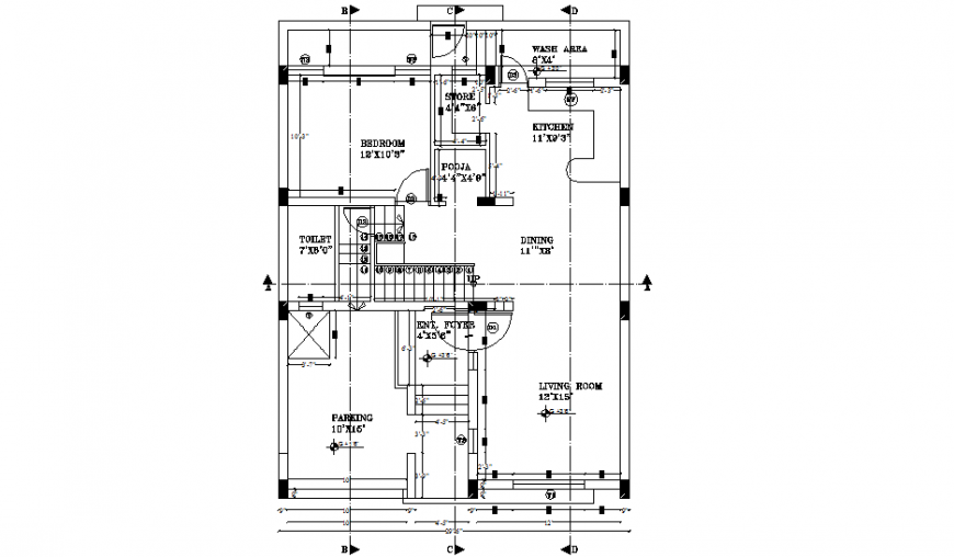 Working house planning autocad file