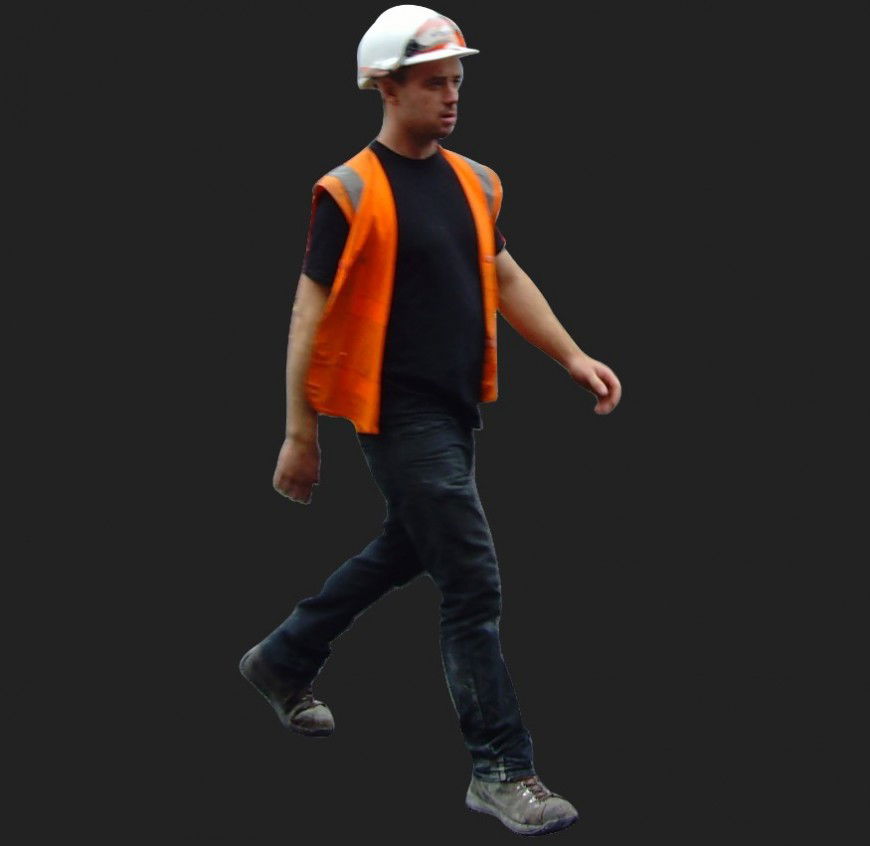 Working labor man CAD blocks detail 3d model layout file