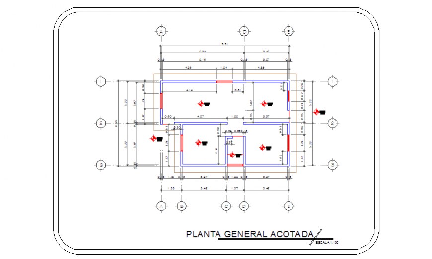 Working layout of Duplex type country house design drawing
