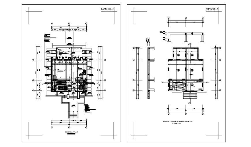 Working layout plan design drawing of cottage house design drawing