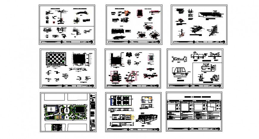 working layout plan of landscaping design cad file