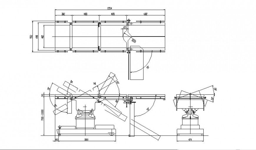 Working plan bed clinic plan, elevation and section detail dwg file